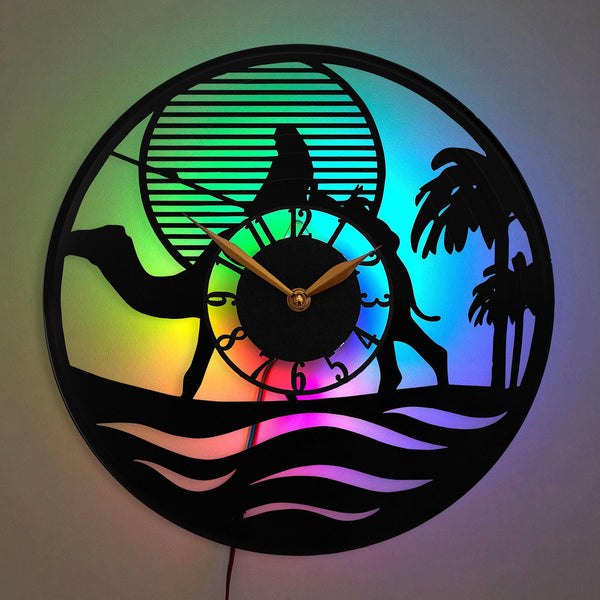 Camel Wall Clock, Desert Wall Clock, Palm Trees Clock, Sunset Clock, Nomad Traveler Clock