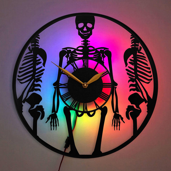Skeleton Clock, Skeleton Gift, Skeleton Decor, Halloween Clock, Bone Clock, Halloween Decor, Skeleton, Halloween