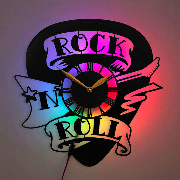 Rnr Clock, Rock n roll Clock, Guitar Clock, Music Clock, Guitar Clock, Musical Wall Art, Rock and Roll