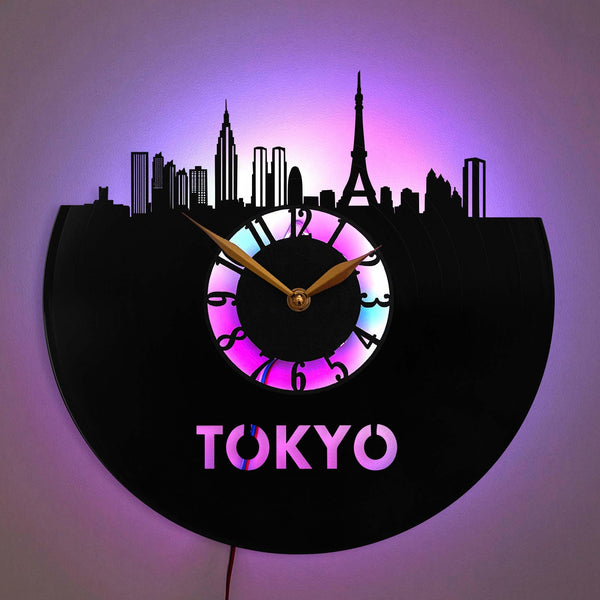 Tokyo clock, Tokyo gift, Cityscape Clock, Minimalist Modern Clock, Urban Decor Clock