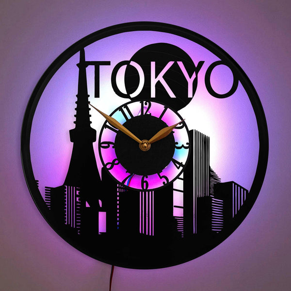 Tokyo clock, Tokyo Tower Design Clock, Japanese Cityscape Clock, Modern Urban Clock Decor, Tokyo