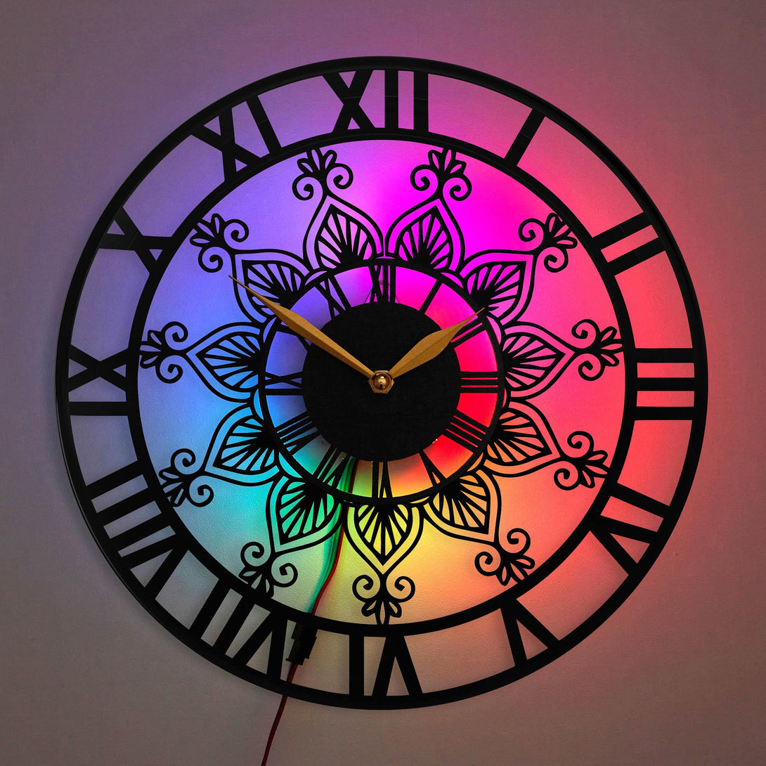 Mandala Wall Clock, Mandala Gift, Boho Clock, Floral Clock, Mandala