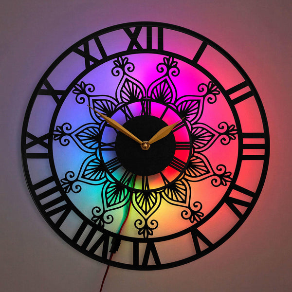 Mandala Wall Clock, Mandala Gift, Boho Clock, Floral Clock, Mandala