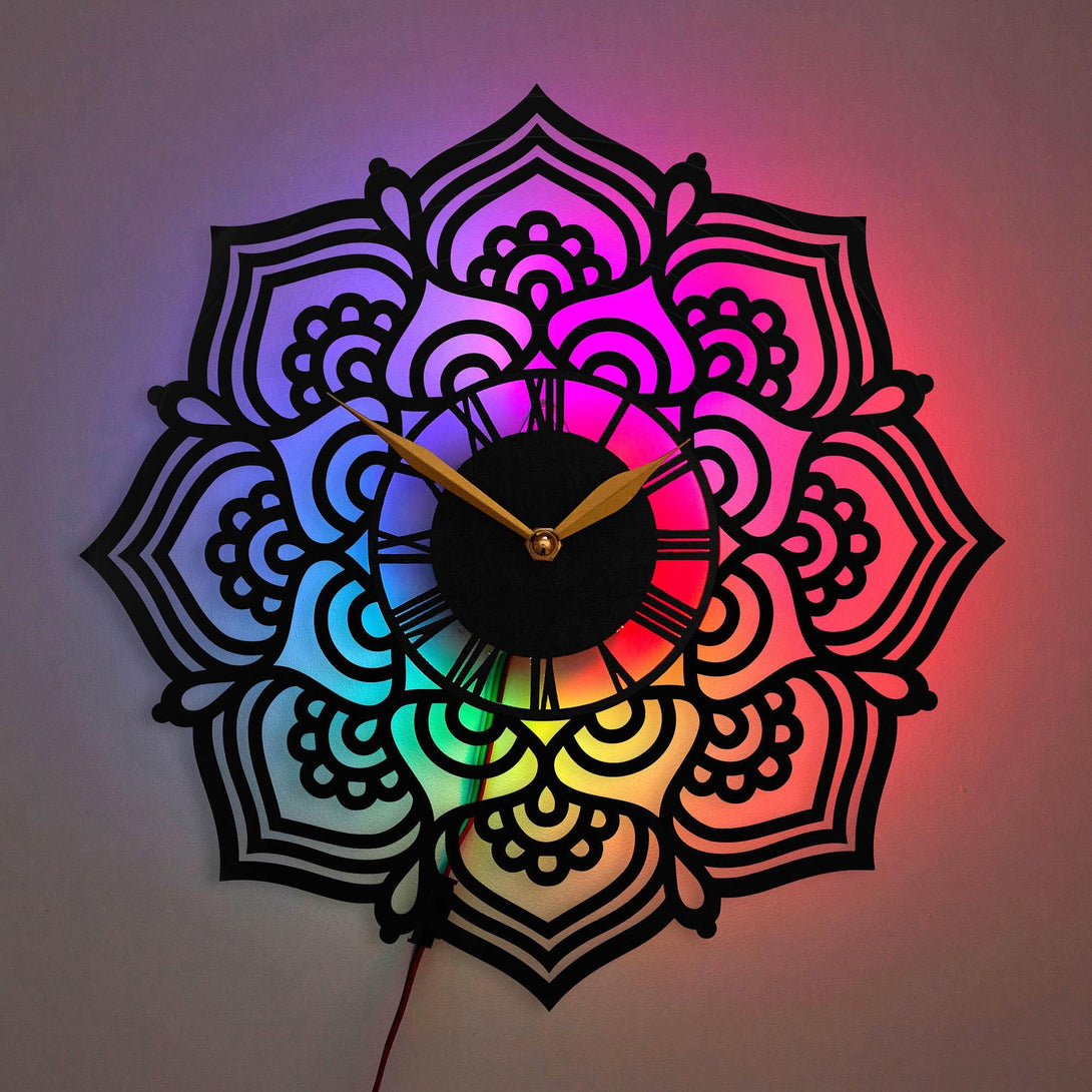 Mandala Wall Clock, Boho Clock, Spiritual Decor, Mandala Gift, Mandala