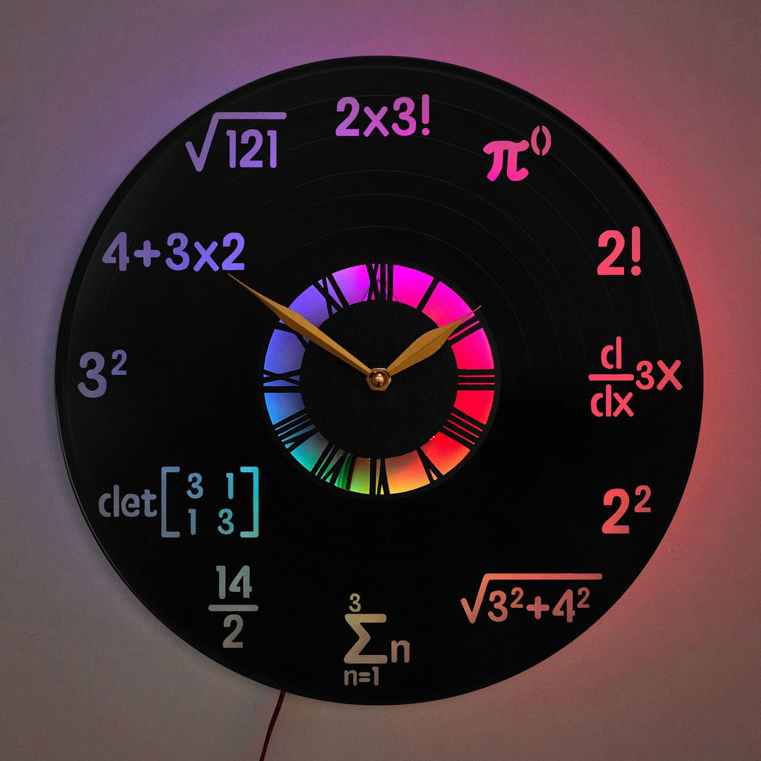 Math And Science Clock, Mathematical Equations Clock, Math Teacher Gift, Nerdy Home Decor, Math
