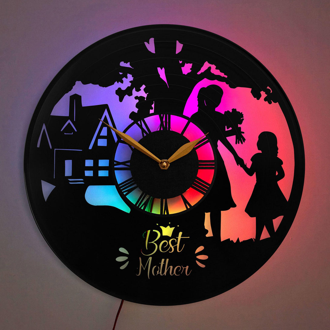 Mom Clock, Best Mother Clock, Mother and Child Decor, Gift for Mom, Floral Clock, Inspirational Clock, Mother, Mom