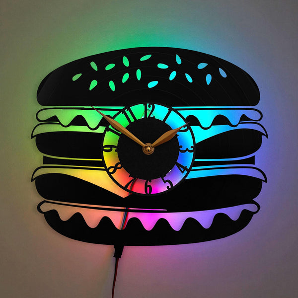 Burger Wall Clock, Fast Food Wall Clock, Food Lover Gift
