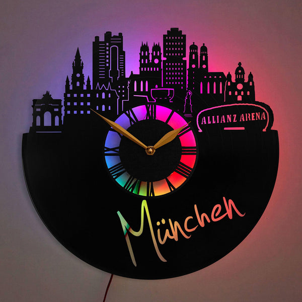 Munich Wall Clock, Allianz Arena Clock, Urban Cityscape Clock, Munich Decor, German City Clock, Munich Gift, Munich