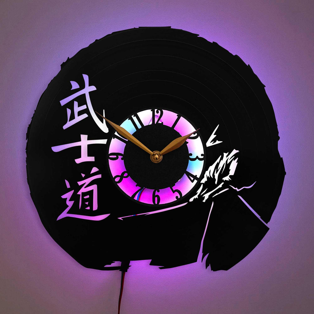 Japanese Maritial Arts clock, Japanese decor, Japanese Calligraphy Clock, Samurai Art Clock, Samurai