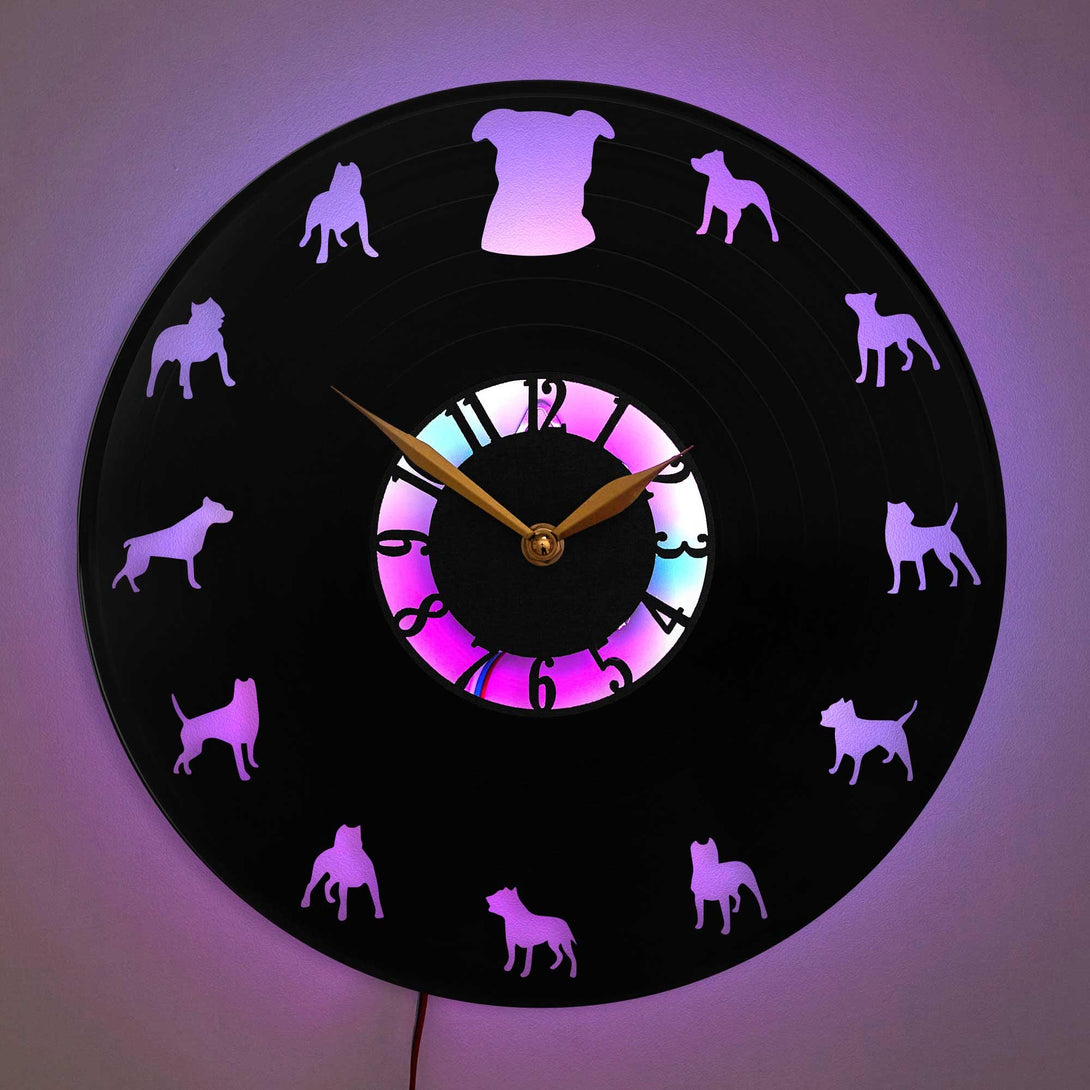 Pitbull dog clock, Pitbull decor, Dog Silhouette Wall Clock, Animal Lover Clock Decor, Pet Themed Wall Art, Pitbull, Dog