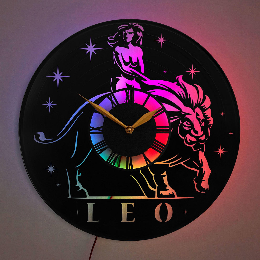 Leo Zodiac Wall Clock, Zodiac Clock, Horoscope Decor Clock, Star Sign Leo Clock, Astrology Gift for Leo, Leo Birthday Gift, Leo, Zodiac, Horoscope