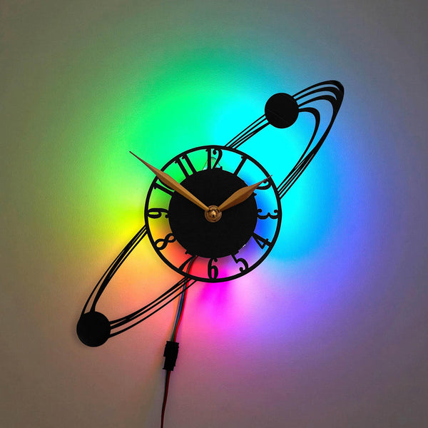 Astronomical Clock, Astronomical Gift, Planet With Rings Clock, Space Themed decor, Saturn Inspired Design