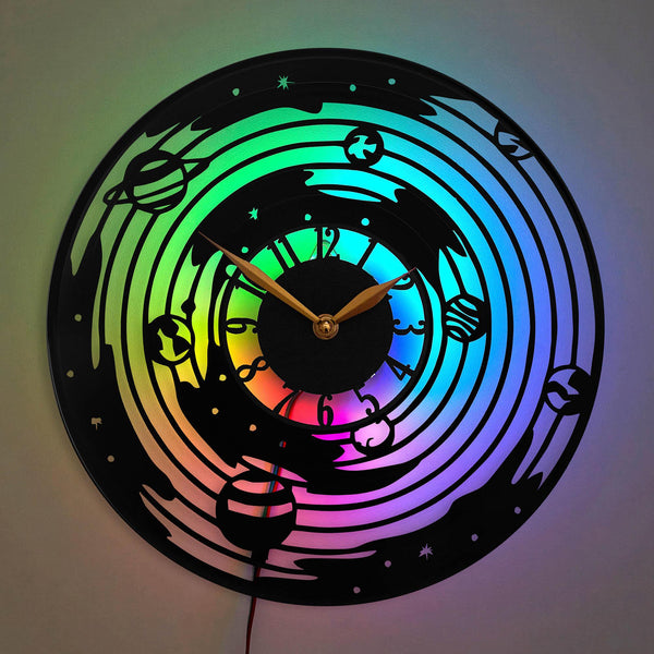 Astronomical Wall Clock, Astronomical Gift, Solar System Design Clock, Planets and Orbits Clock, Galactic Wall Clock, Space Aesthetic Clock