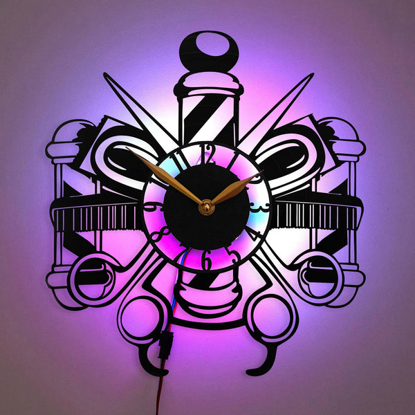 Barbershop clock, Barber Tools Wall Clock, Barbershop, Barber Tools