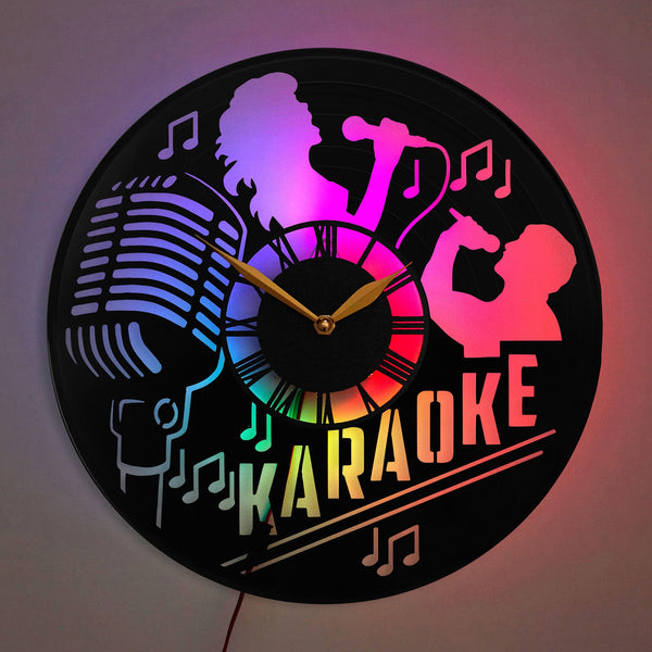 Karaoke Clock, Karaoke Decor, Music Wall Clock, Microphone Design Clock, Singing Wall Art, Home Decor for Music Lovers, Music, Karaoke, Singing