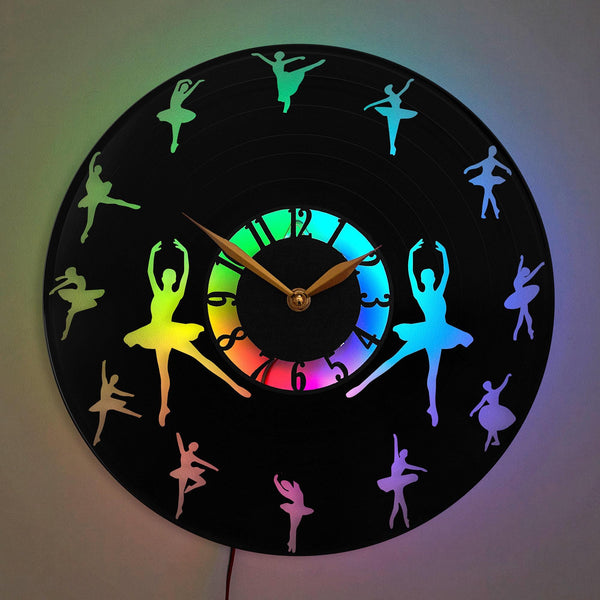 Ballerina Clock, Ballerina Gift, Ballet Theme Clock, Ballerinas Wall Clock, Dance Poses Clock, Elegant Movements Clock