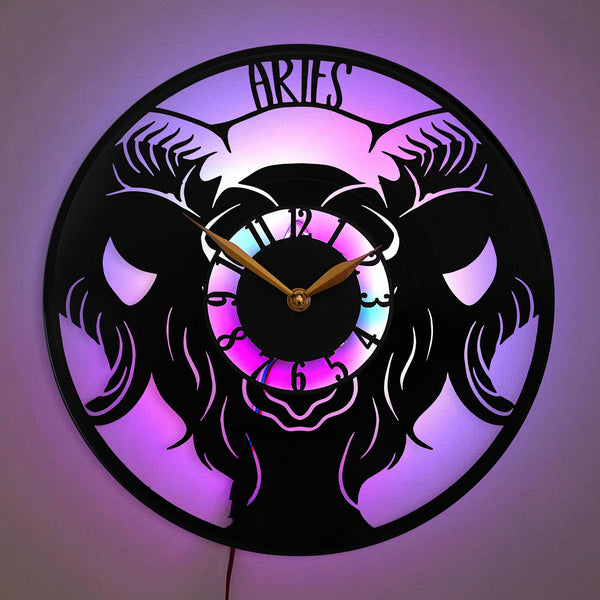 Aries Clock, Zodiac Clock, Horoscope Decor, Astrology Wall Art, Zodiac Sign Decor, Aries