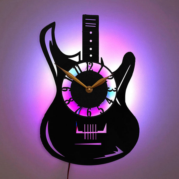 Electric Guitar Clock, Electric Guitar Decor, Guitar Wall Clock, Music Themed Decor, Music Lover Gift, Guitarist Room Decor, Electric Guitar