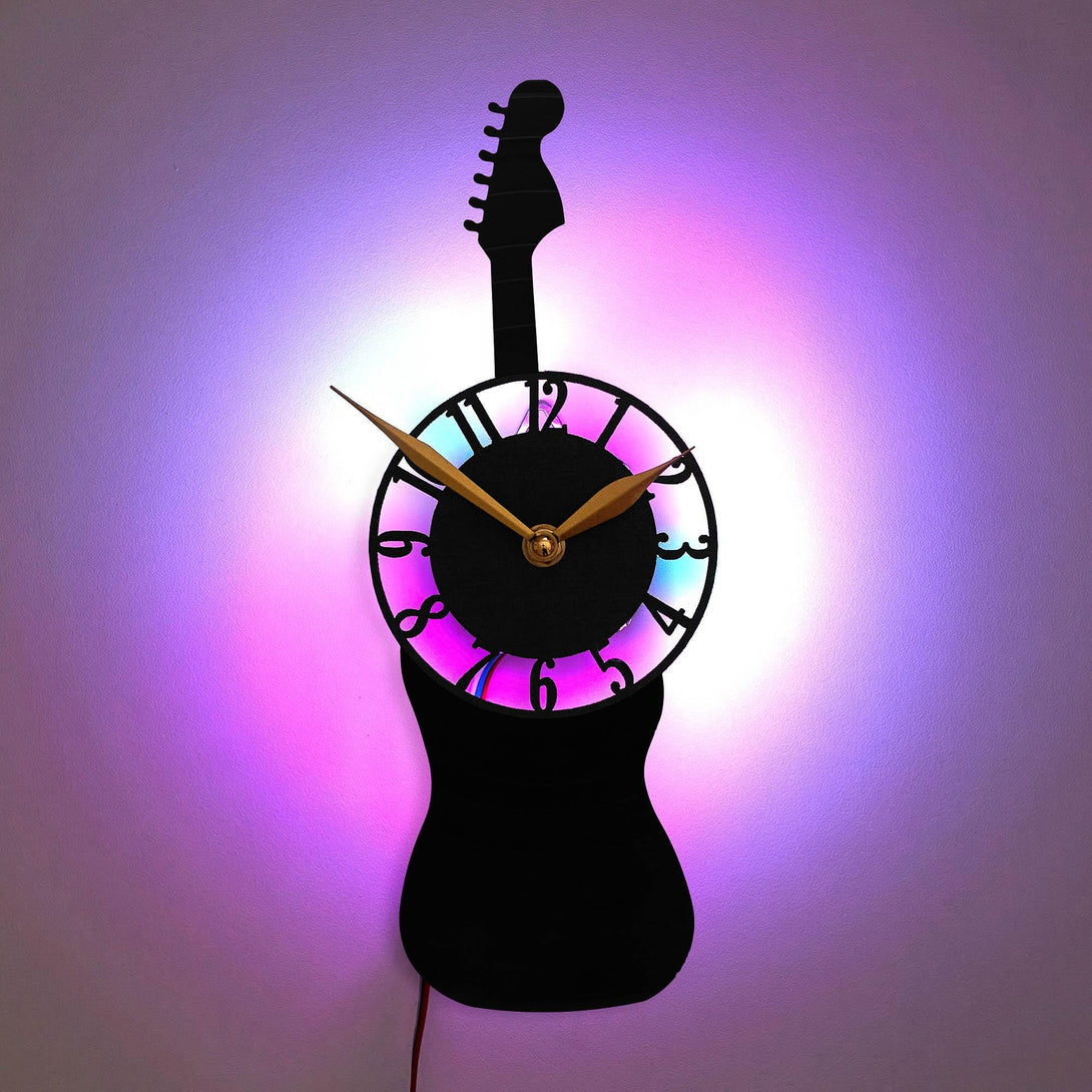 Electric Guitar Clock, Guitar Wall Clock, Music Decor, Guitar Decor, Music Room Clock, Guitarist Gift, Music Lover Gift, Electric Guitar