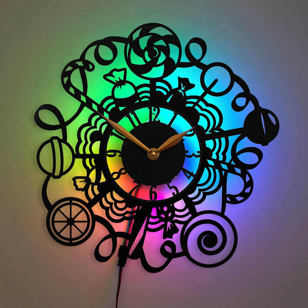 Candy Wall Clock, Candy Wall Decor, Lollipops Clock, Sweets Decor, Confectionery Design Clock