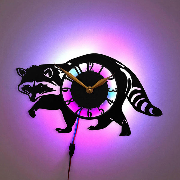 Racoon Clock, Wildlife Decor, Animal Wall Clock, Animal Lover Gift, Nature Inspired Clock, Racoon