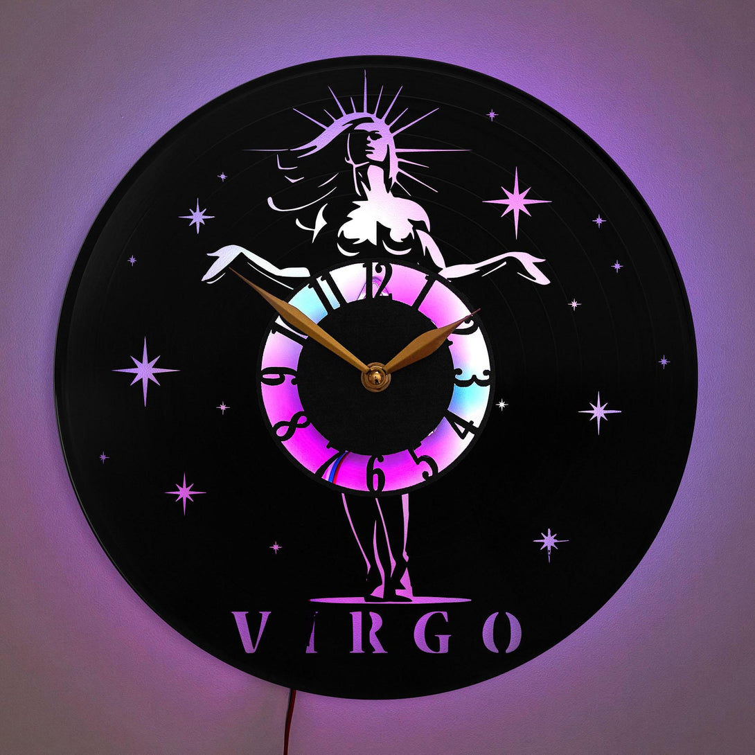 Virgo Clock, Zodiac Sign Clock, Astrology Decor, Star Sign Clock, Astrological Clock, Constellation Clock, Virgo
