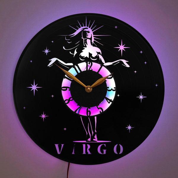 Virgo Clock, Zodiac Sign Clock, Astrology Decor, Star Sign Clock, Astrological Clock, Constellation Clock, Virgo