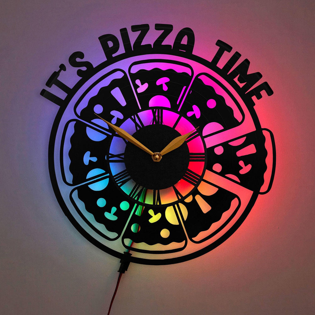Italy Pizza Wall Clock, Italy Pizza Gift, Pizza Time Clock, Pizza Lover Gift, Kitchen Wall Clock, Italy Pizza, Pizza