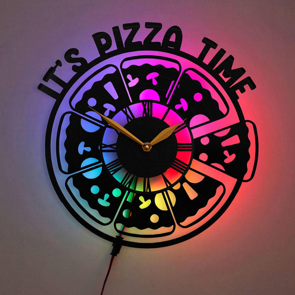 Italy Pizza Wall Clock, Italy Pizza Gift, Pizza Time Clock, Pizza Lover Gift, Kitchen Wall Clock, Italy Pizza, Pizza
