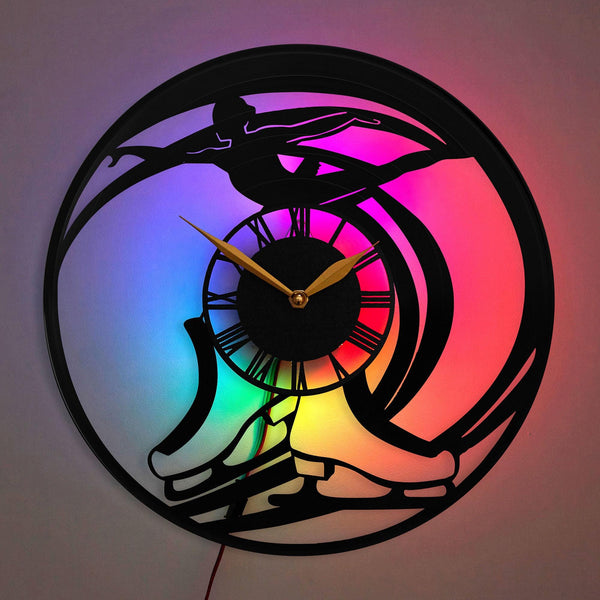 Ice Skates Wall Clock, Ice Skating Clock, Sports Clock, Athlete Clock, Skating Lover Decor, Sports Lover Decor, Active Lifestyle Clock, Ice Skates, Sport, Ice Sport