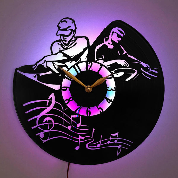 DJ Wall Clock, Music Clock, Music Decor, DJ Art Clock, Music Studio Decor, Dance Party Decor, Music Lover Gift, Turntable
