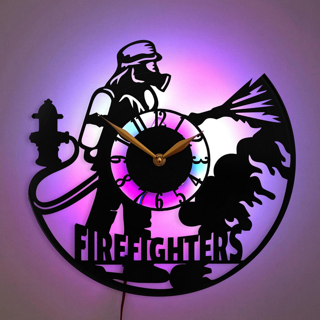 Firefighter Clock, Firefighter Decor, Firefighter Gift, Fire Department Tribute Clock, Fire Station Decor, First Responder Gift, Hero Decor, Thin Red Line
