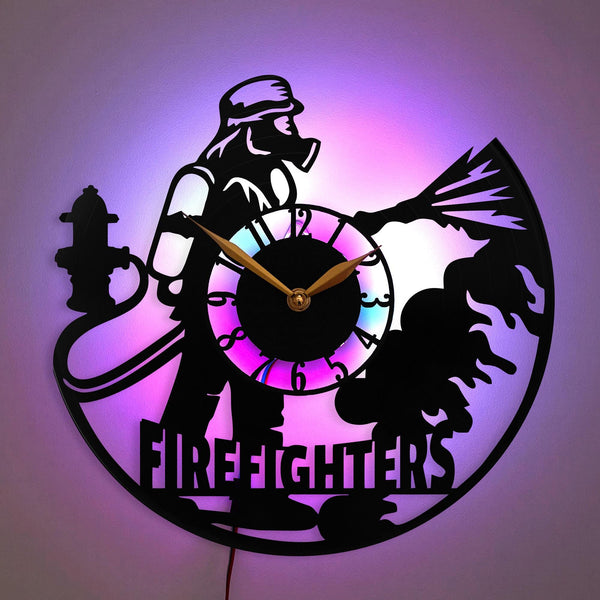 Firefighter Clock, Firefighter Decor, Firefighter Gift, Fire Department Tribute Clock, Fire Station Decor, First Responder Gift, Hero Decor, Thin Red Line