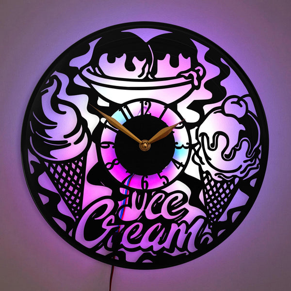 Ice Cream Clock, Ice Cream Decor, Dessert Decor, Kitchen Wall Art, Summer Decor, Ice Cream Wall Clock, Sweet Treats Decor, Ice Cream