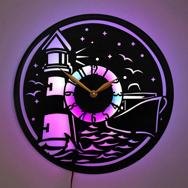 Lighthouse Wall Clock, Lighthouse Decor, Nautical Decor, Coastal Art Clock, Ocean Theme Decor, Maritime Decor, Beach House Clock, Cape Cod
