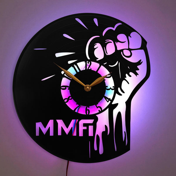 MMA Clock, Mixed Martial Arts Clock, Power Fist Wall Clock, Motivational Decor, Protest Art Clock, Strength Symbol Clock, Empowerment Gift, MMA