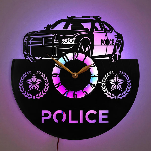 Police Wall Clock, Law Enforcement Decor, Police Car Clock, Police Officer Gift, Patrol Car Art, Police Station Clock, Hero Decor, Police