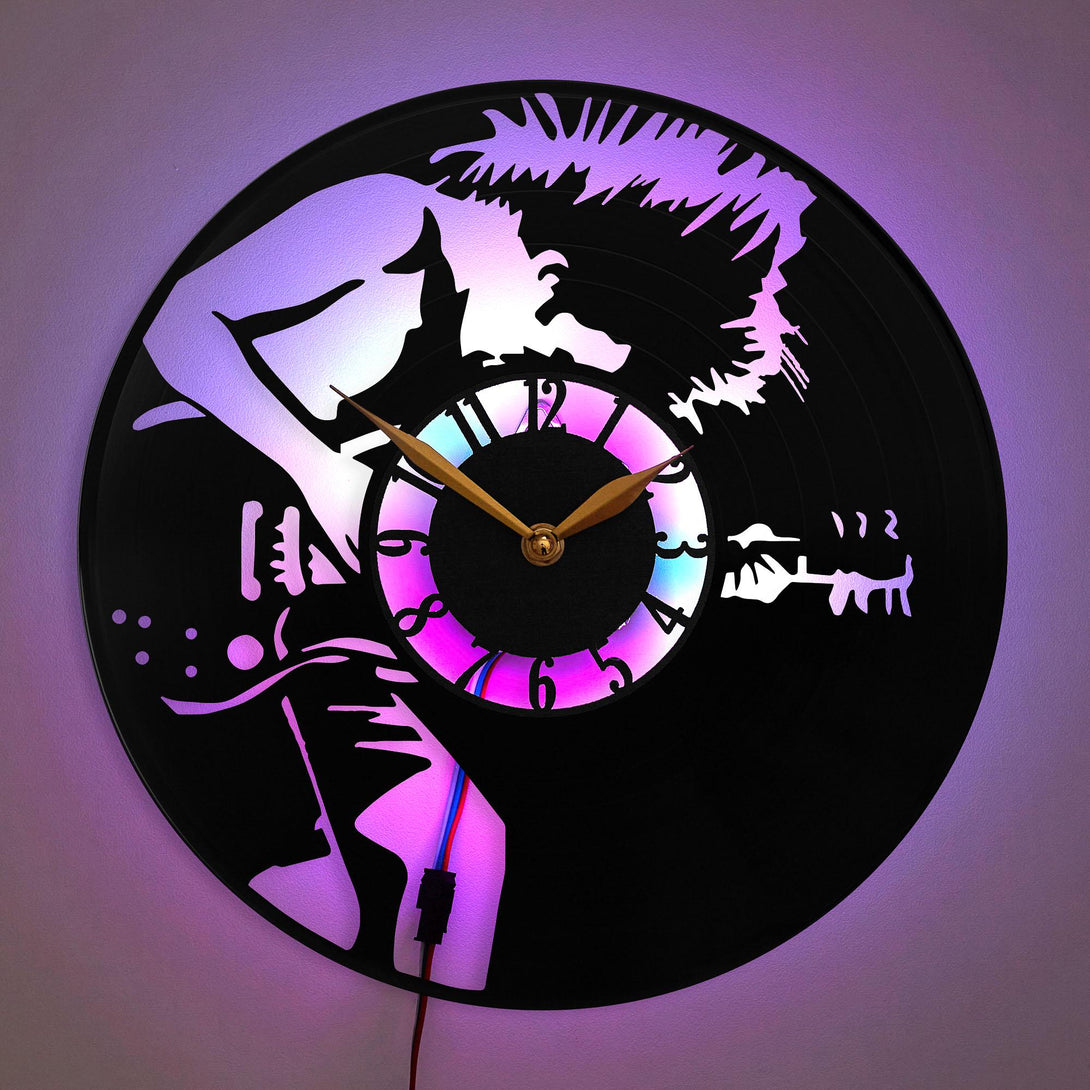 Rock Clock, Rock Gift, Music Lover Decor, Rock Guitarist Wall Clock, Rock Music Clock, Guitar Player Gift, Music Room Decor, Punk Rock