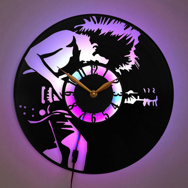 Rock Clock, Rock Gift, Music Lover Decor, Rock Guitarist Wall Clock, Rock Music Clock, Guitar Player Gift, Music Room Decor, Punk Rock