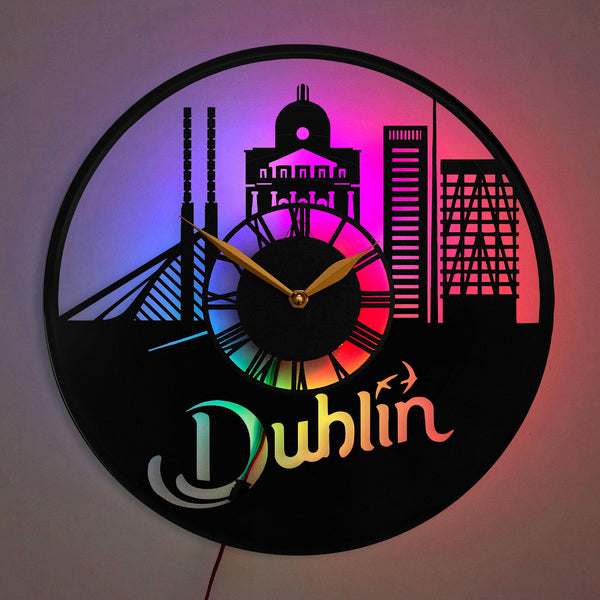 Dublin Clock, Dublin City Skyline Clock, Dublin Gift for Home, Dublin Ireland Skyline Art, Dublin
