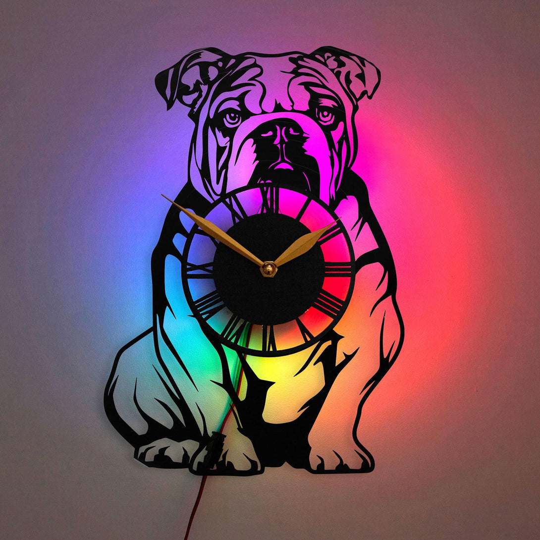 English Bulldog Wall Clock, Dog Lovers Clock, English Bulldog Decor, Home Decor with Pets, English Bulldog