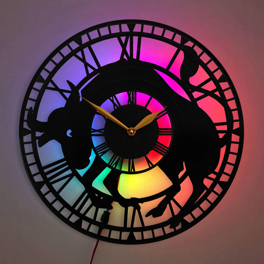 Taurus Wall Clock, Bull Clock, Animal Wall Clock, Bull Home Decor, Farmhouse Style Clock, Bull Lover Gift, Taurus, Bull, Farmhouse