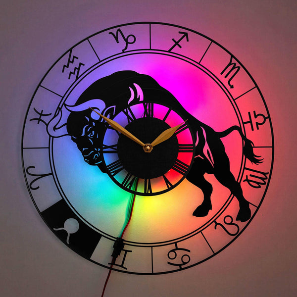 Taurus Clock, Zodiac Clock, Astrology Clock, Bull Clock, Horoscope Clock, Taurus, Zodiac, Astrology, Horoscope