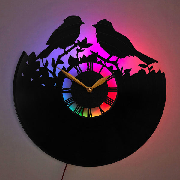 Robin Clock, Bird Clock, Nature Clock, Floral Clock, Forest Decor, Birds, Forest, Nature