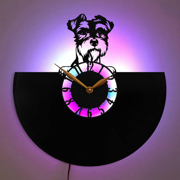 Schnauzer wall clock, Pet Lover Gift, Modern Animal Decor Clock, Cute Animal Wall Clock, Dog, Animal, Schnauzer