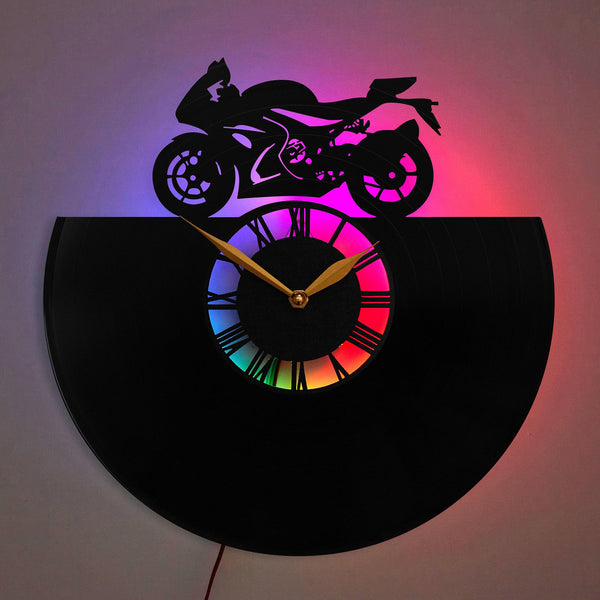 Motorcycle Clock, Motorcycle Decor, Biker Decor Clock, Sports Bike Clock, Gift for Motorcycle Enthusiasts, Motorcycle