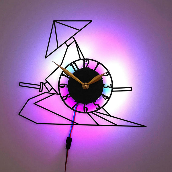 Japanese maritial arts wall clock, Japan Samurai, Geometric Samurai Design Clock