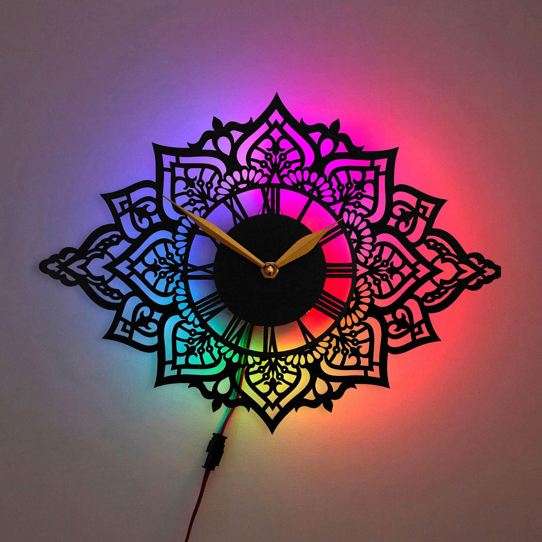 Mandala Wall Clock, Mandala Decor, Creative Clock, Art Clock Design, Yoga Lovers Gift, Boho Wall Decor, Mandala, Spirit, Yoga