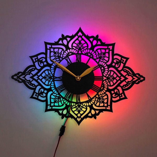 Mandala Wall Clock, Mandala Decor, Creative Clock, Art Clock Design, Yoga Lovers Gift, Boho Wall Decor, Mandala, Spirit, Yoga