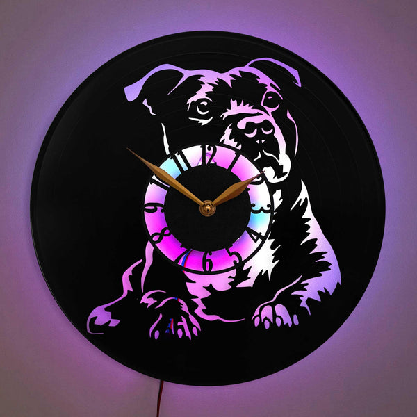 Boxer Dog wall clock, Pit Bull Wall Clock, Personalized Pet Clock, Pet Lover Decor, Animal Wall Decor, Pit Bull